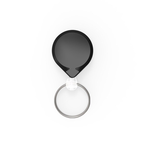 Key-Bak KEYBAK Round MINI-BAK Small Retracting Reel - Gray, Belt Clip, Split Ring, Clamshell - 0051-005