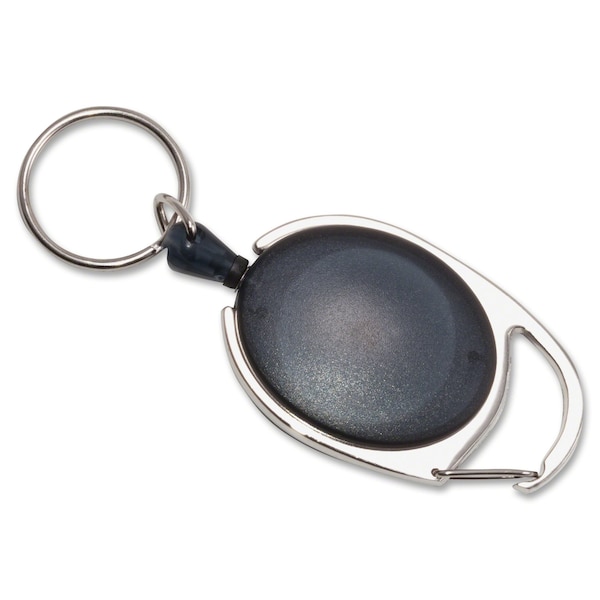 Advantus Ring, Key, Crb Reel, Smk, PK6, Smoke, Nylon, Acrylonitrile Butadiene Styrene (ABS), Badge Holder, 6 PK - 75553