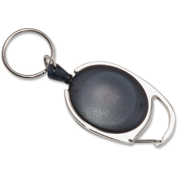 Advantus Ring, Key, Crb Reel, Smk, PK6, Smoke, Nylon, Acrylonitrile Butadiene Styrene (ABS), Badge Holder, 6 PK - 75553