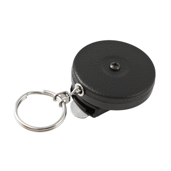 Key-Bak Original Series Spinner Back, Black Front, 24 in. Stainless Steel Chain, Spin Release Belt Clip, Bulk - 0004-004