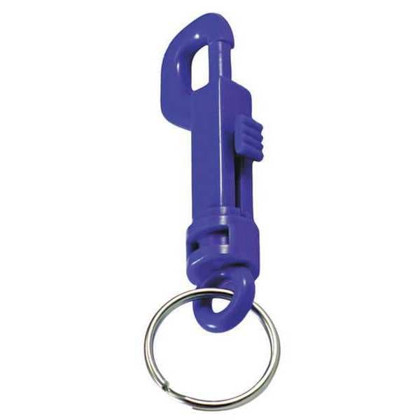 Lucky Line Plastic Key Clip, Blue, Plastic, Bottom Swivel, 25 PK - 41530