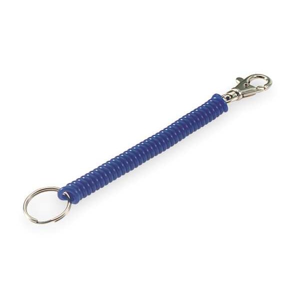 Lucky Line Wrist Coil, Blue, Polyurethane, Wrist Coil with Trigger Snap, Nickel Plated 5 PK - 4133005