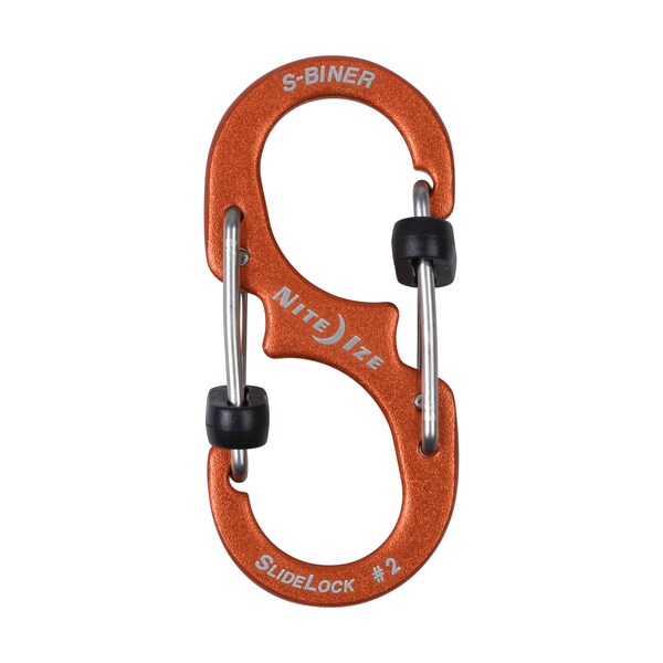 Nite Ize 2021 Nite Ize S-Biner Slidelock Aluminum No 2, Orange - NIT-LSBA2-19-R6