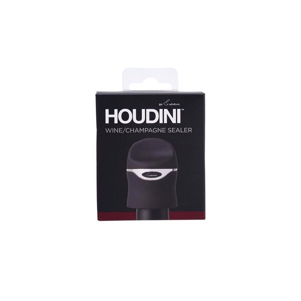 Houdini Houdini Black Plastic/Silicone Champagne Sealer - 5273272