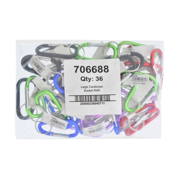 Hillman HILLMAN Aluminum Multicolored Carabiner Clip Hook Key Chain, PK36 - 706688