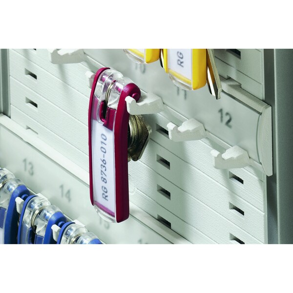Durable Office Products Key Tag, Red, Plastic, Open/Close, Unfinished 6 PK - 195703
