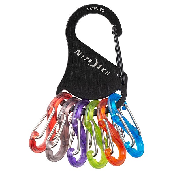Nite Ize Key Rack, Black, Stainless Steel Carabiner, S-Biner - KRK2-01-R6