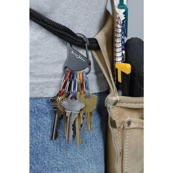 Nite Ize Key Rack, Black, Stainless Steel Carabiner, S-Biner - KRK2-01-R6