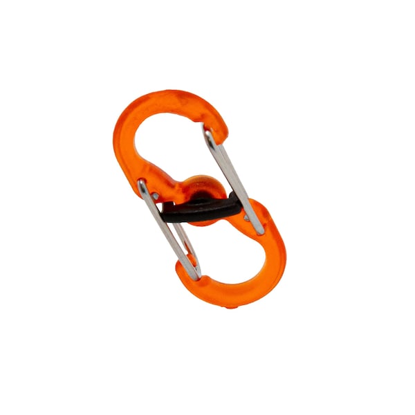 Key-Bak Sidekick, Clear, Orange 24in Cord Made with DuPont Kevlar, Carabiner, 2 Microlock Key Holder POLY - 0KB2-0D244