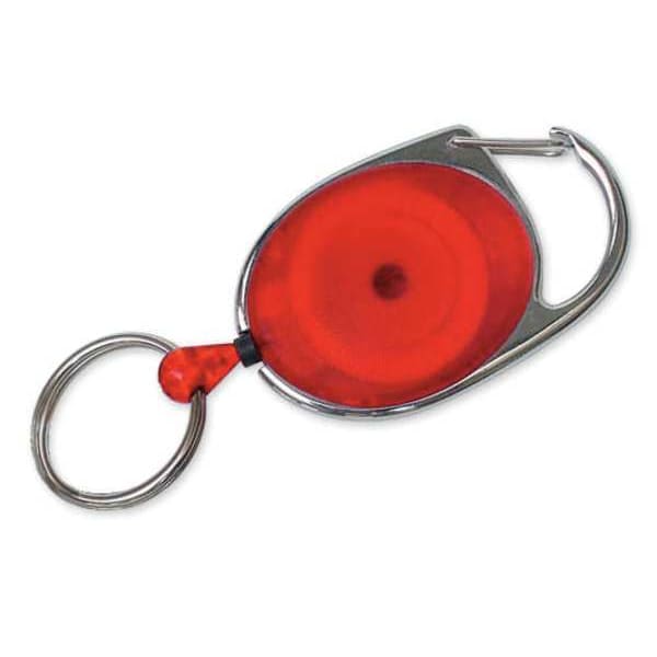 Lucky Line Key Retractor, Red, Reel with Nylon Cord, Oval Retractor, 5 PK - 6407005