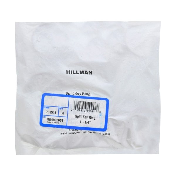 Hillman HILLMAN 1-1/4 in. D Tempered Steel Silver Split Rings/Cable Rings Key Ring, PK50 - 703518