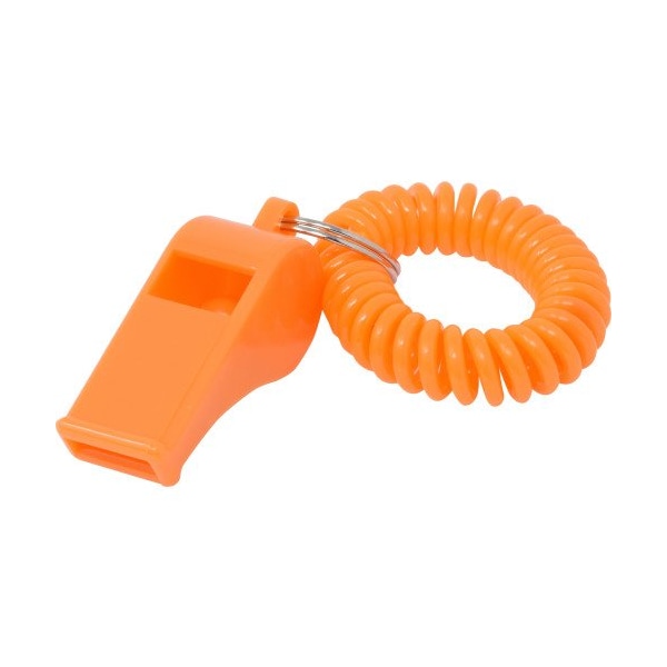 Hillman Wrist Coil Key Chain, Plastic, Sporting Whistle, 24 PK - 701428