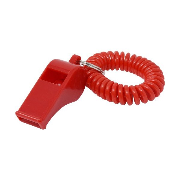 Hillman Wrist Coil Key Chain, Plastic, Sporting Whistle, 24 PK - 701428