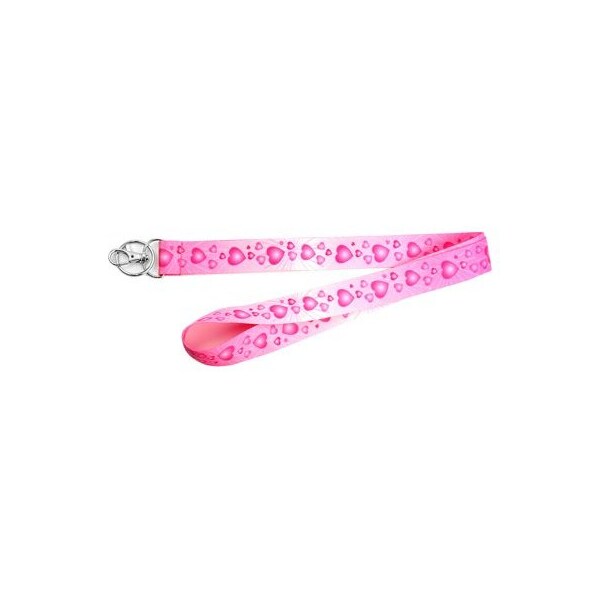 Hy-Ko Prod 18x1 PNK Hearts Lanyard - LAN-107