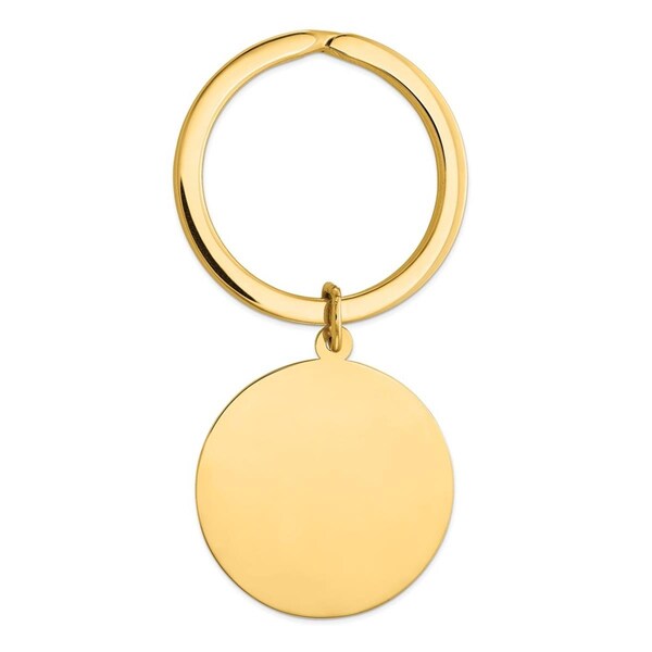 Finest Gold 14K Yellow Gold Round High Polished Disc Key Ring - UBSMC314