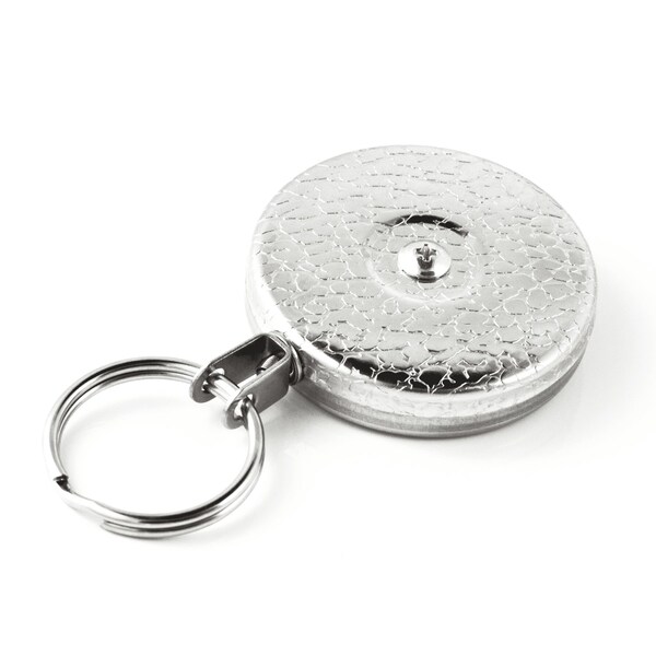 Key-Bak Industrial Heavy Duty Self Retracting Reel 48in Stainless Steel Cbl, Bracket Mount, Split Ring, 5PK - 0487-002