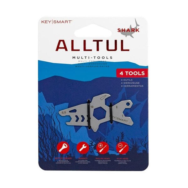 Alltul KeySmart AllTul Stainless Steel Silver Shark Multi-Tool Key - KS824-SS-SHK