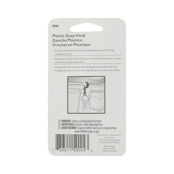 Hillman HILLMAN Metal/Plastic Assorted Clips/Snap Hooks Key Chain, PK5 - 701302
