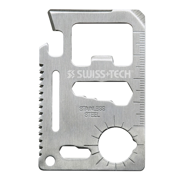 Prime-Line SWISS+TECH 15-in-1 Credit Card Survival Multi-Tool for Wallet, Keychain, Pocket Single Pack - ST33309
