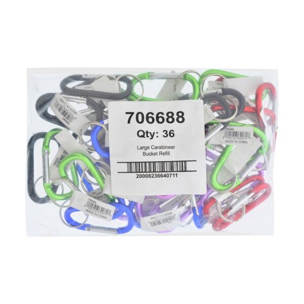 Hillman Hillman Group 706688 Refill Metal Carabiner Key Chain with Split Key Ring  - 36 per Pack 36 Piece - 706688