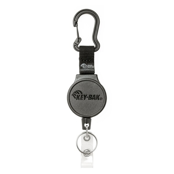 Key-Bak KEYBAK Mid6 Self Retracting Reel - 36 in. DuPont Kevlar Cord, Belt Clip, ID Strap/Split Ring - 0006-0804
