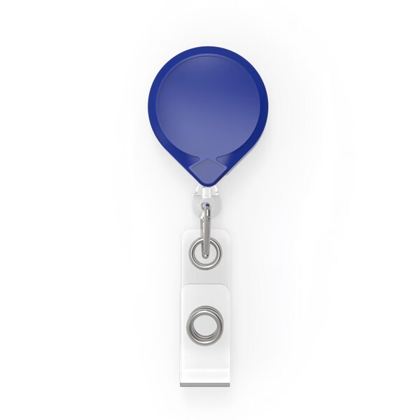 Key-Bak KEYBAK Round MINI-BAK Small Retracting Reel - Blue, Belt Clip Clip, ID Badge Strap, 5PK - 0055-006