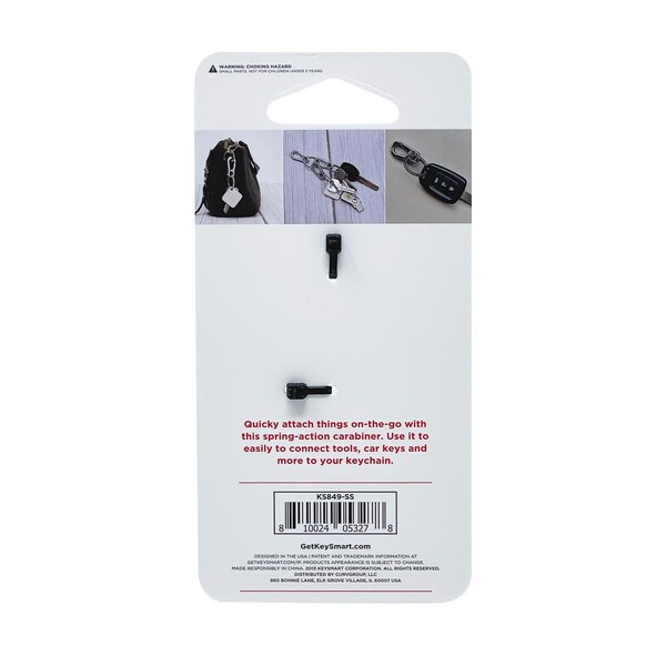 Keysmart KeySmart KeyClip Stainless Steel Silver Carabiner Key Chain - KS849-SS