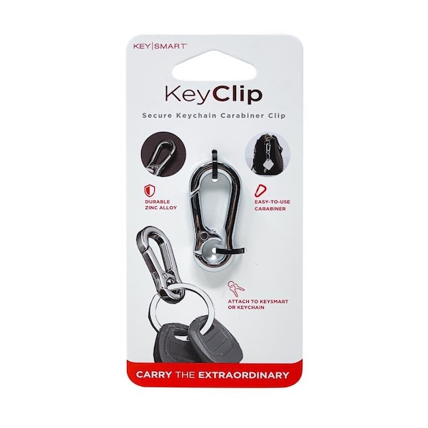 Keysmart KeySmart KeyClip Stainless Steel Silver Carabiner Key Chain - KS849-SS