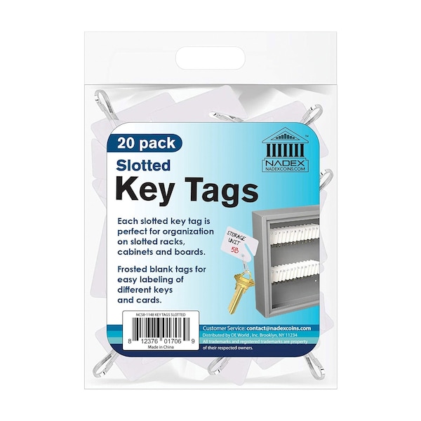 Nadex Coins Slotted Key Tags, 20PK - NCS8-1148