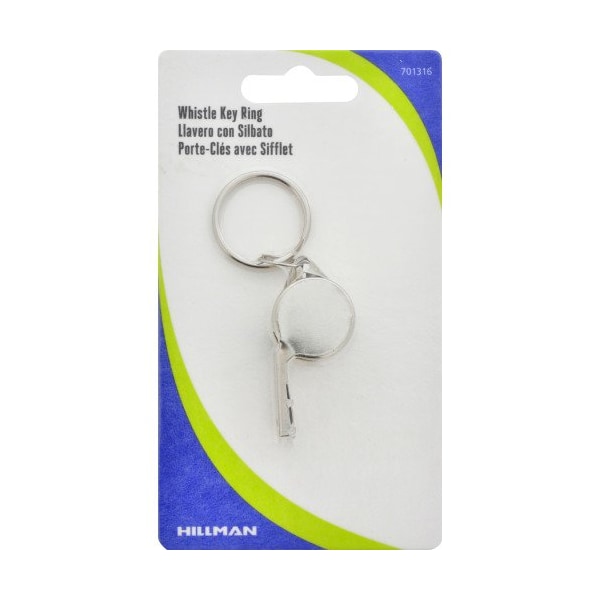 Hillman HILLMAN Metal/Plastic Silver Whistle Key Chain, PK5 - 701316