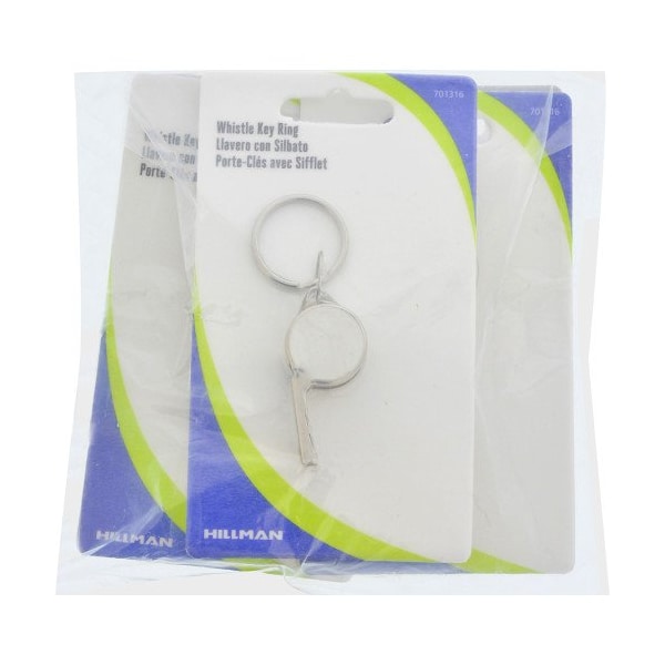 Hillman HILLMAN Metal/Plastic Silver Whistle Key Chain, PK5 - 701316