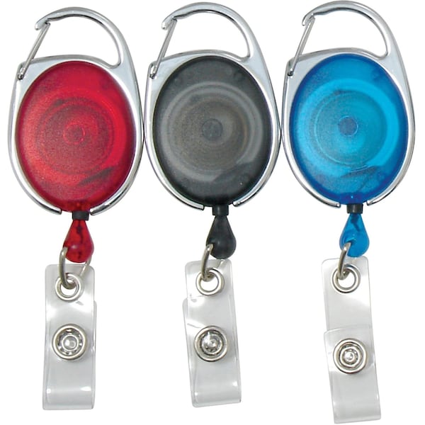 Baumgartens Reel, Id Card, Quick Clip, PK3, Beige/Green, Badge Holder, 3 PK - 68769