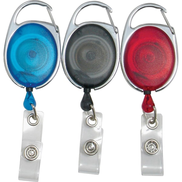Baumgartens Reel, Id Card, Quick Clip, PK3, Beige/Green, Badge Holder, 3 PK - 68769