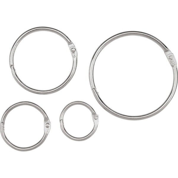 Acco Ring, Leaf, Loose, 3/4", PK100, Silver, Nickel, Book Ring, 100 PK - 72201