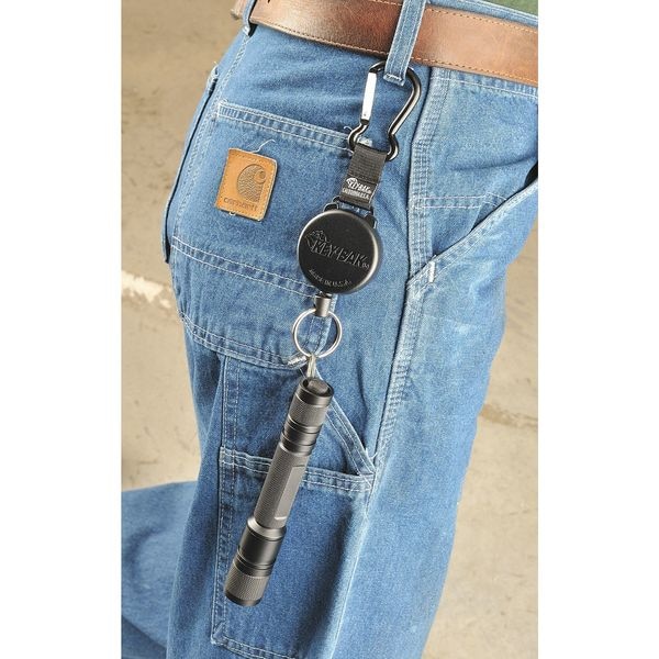 Zoro Select Key Reel, Black, Kevlar Cord, Matte Black - 0488-803