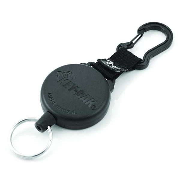 Zoro Select Key Reel, Black, Kevlar Cord, Matte Black - 0488-803