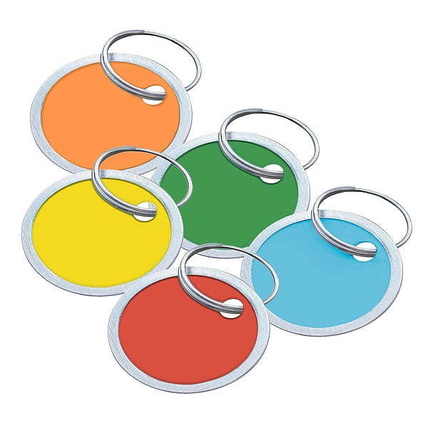 Lucky Line Key Tag, Multi-Color, Metal Alloy, Paper, Metal-Rimmed Ring, 25 PK - 28529