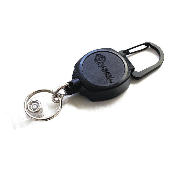 Key-Bak Key Reel, Black, polycarbonate, Badge Holder - 0KB1-0A22