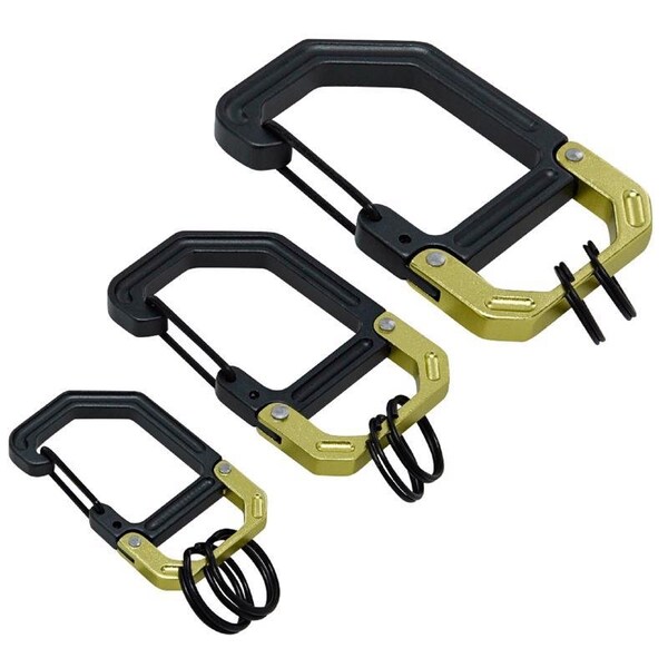 Hillman CARABINER BK/GN ALU, 3PK - 9984918