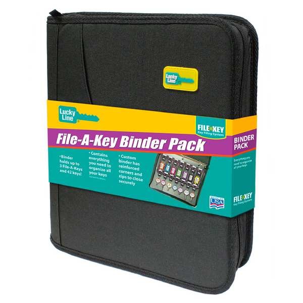 Lucky Line File-A-Key, Binder, Black, Fabric, Binder, - - 60020