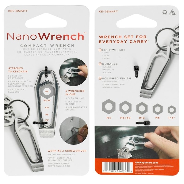 Keysmart Nano Wrench Stainless Steel Silver Wrench Key Chain - KS802-SS
