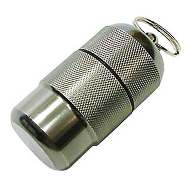 Hy-Ko Watertight Metal Survivor Capsule Key Ring, Silver & Black - 215913
