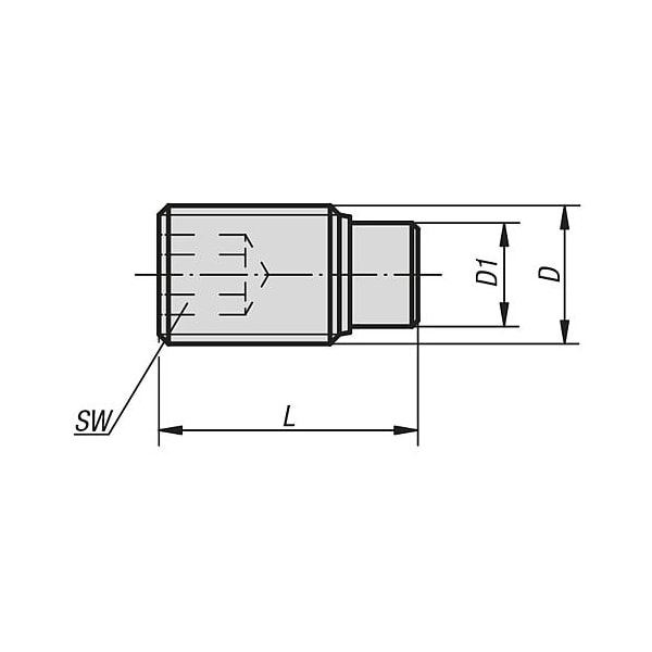 Kipp Thrust Screws with non-marring pin - K0389.110X819