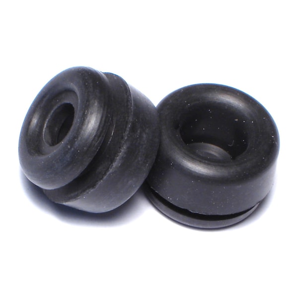 Midwest Fastener 3/8" x 3/4" x 1/2" Black Rubber Grommets 1 12PK - 64376