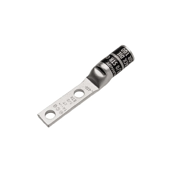 Conector para 2 cables de 2 AWG flexible, estándar con lengüeta estrecha y 2 agujeros, perno de 1/4" con centro de 5/8" - YAV2CL2NT14FX.