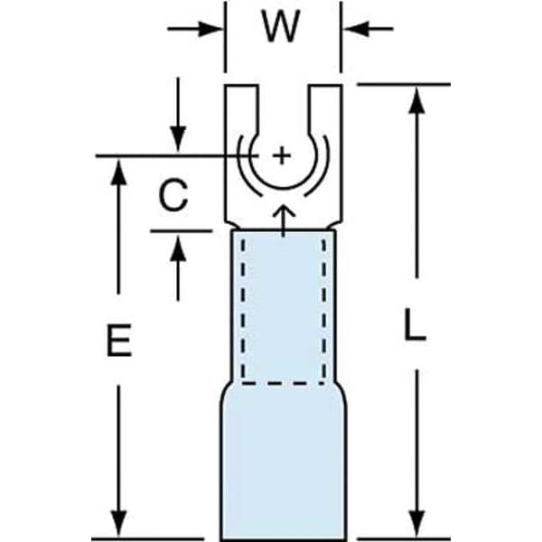 Terminal de horquilla con bloqueo de contracción térmica de calibre 16-14 AWG para tornillo #6, paquete de 250 - MH14-6FLK de la marca 3M
