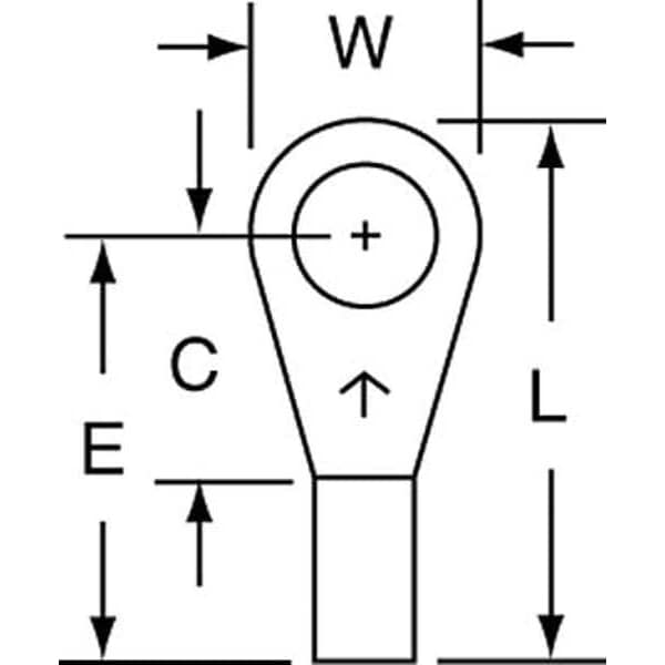 Terminal de anillo sin aislar de 22-18 AWG para perno #10, paquete de 1000 - M18-10R/LK