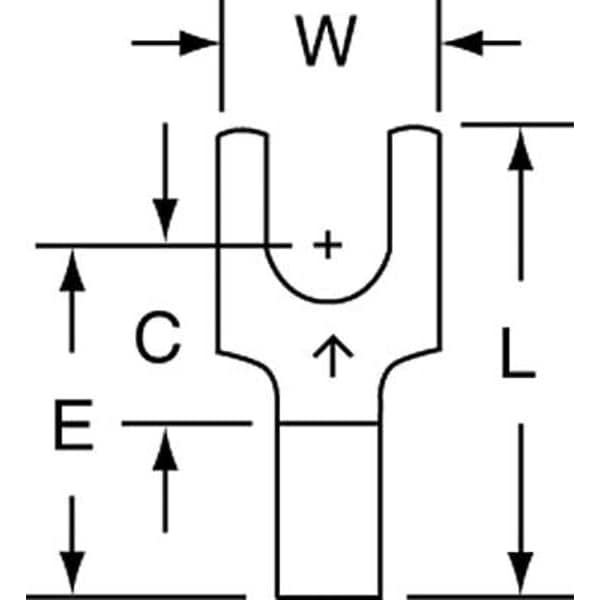 Terminales de anillo sin aislar de 22-18 AWG para bloque de terminales, #8 Stud, paquete de 1000 - M18-8FBK