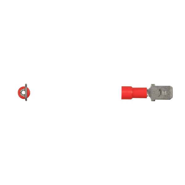 Disco de vinilo rojo calibre 22-18 Terminal de cable Espiga macho de 1/4" Tipo PK25 - 3516PK