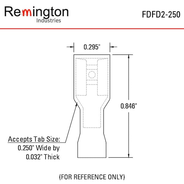 Terminales de conexión rápida totalmente aisladas de Remington Industries, hembra, PVC, 14-16 AWG, azul, 10 piezas - FDFD2-250-10